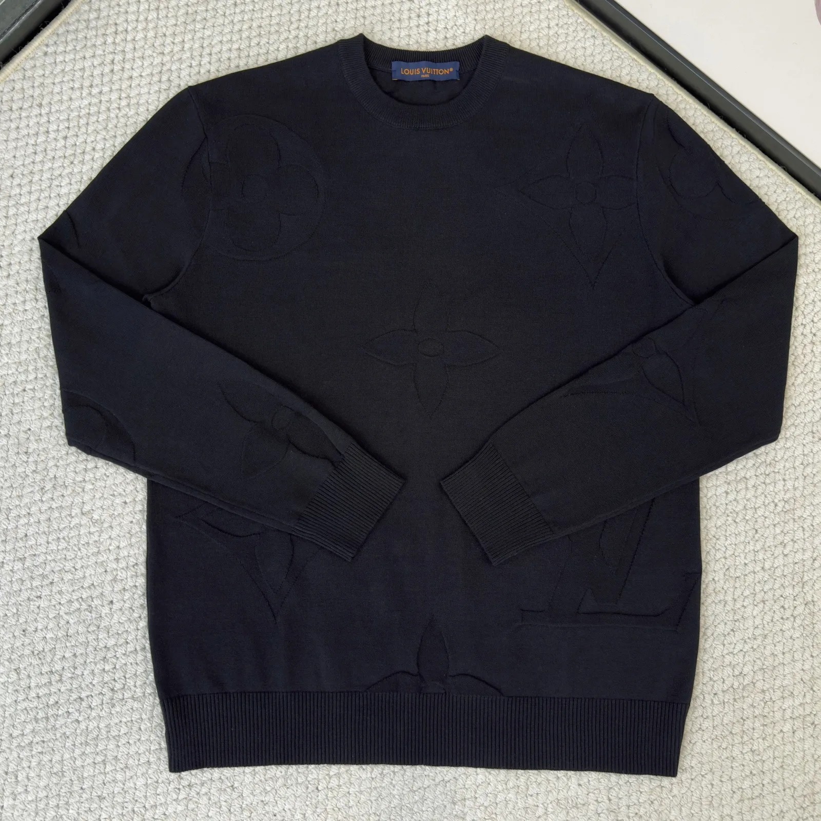 1AIWEB Monogram Long-Sleeved Cotton Crewneck