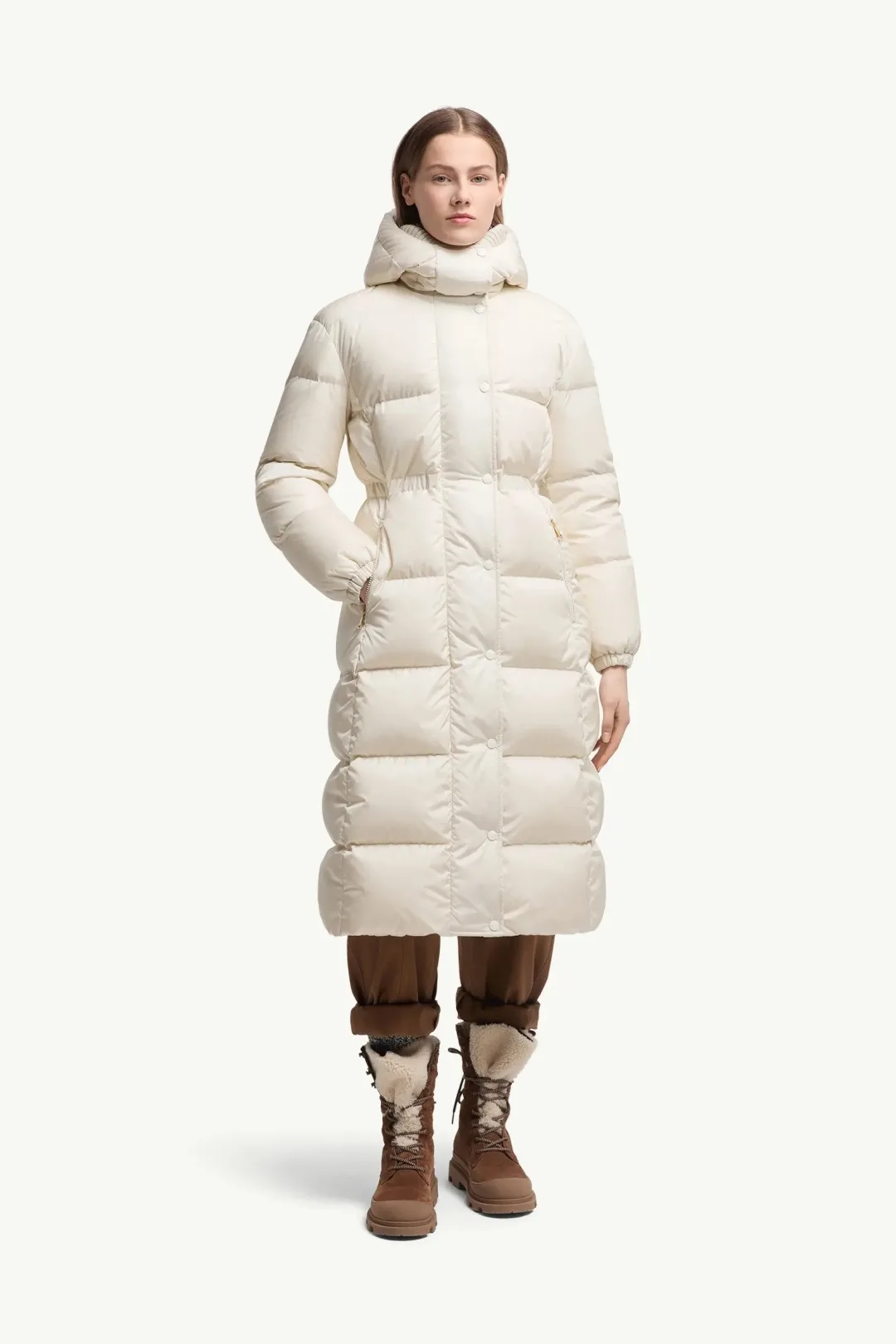 Chamer Wool-Trimmed Hooded Long Down Jacket