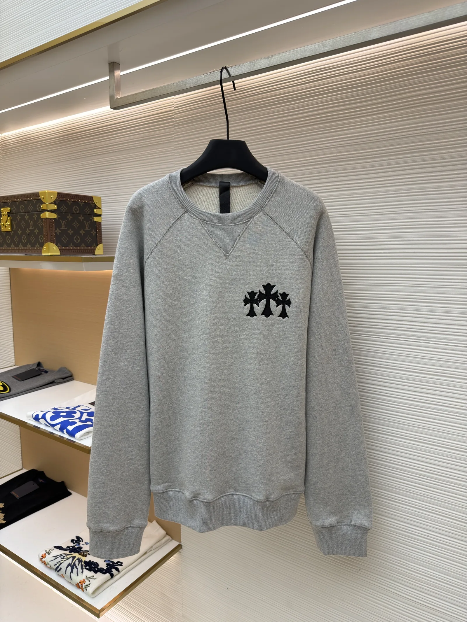 Chrome Hearts 크루넥 코튼 스웨트셔츠