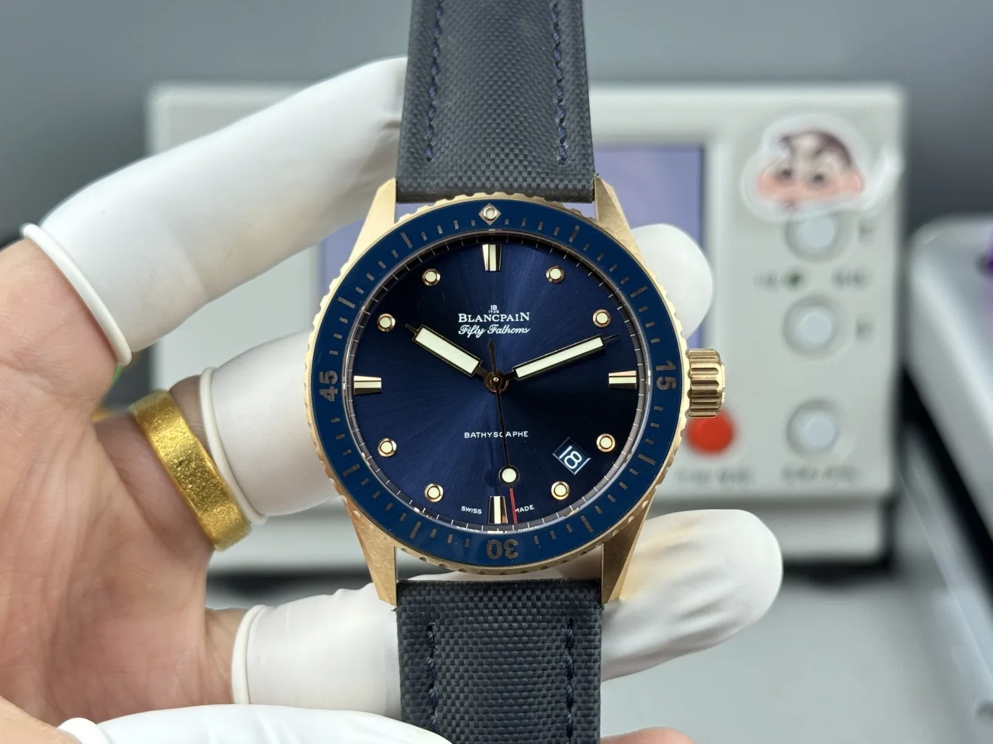 GF l cal 1315 l 43mm l 블랑팡 시계 Fifty Fathoms Bathyscaphe 5000 0240 O52A