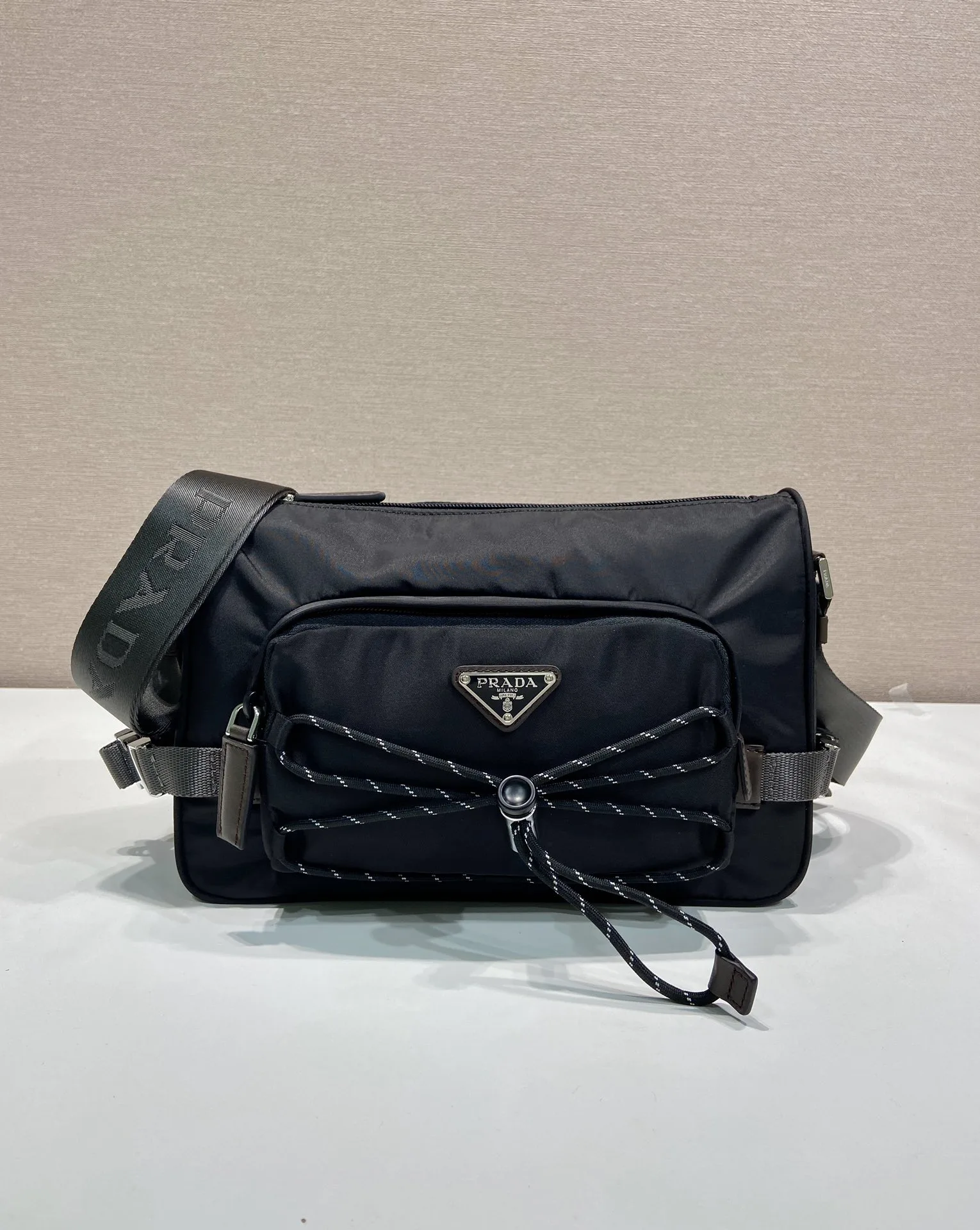 Prada Speedrock Re-Nylon and leather shoulder bag 2VH192 28*17.5*10