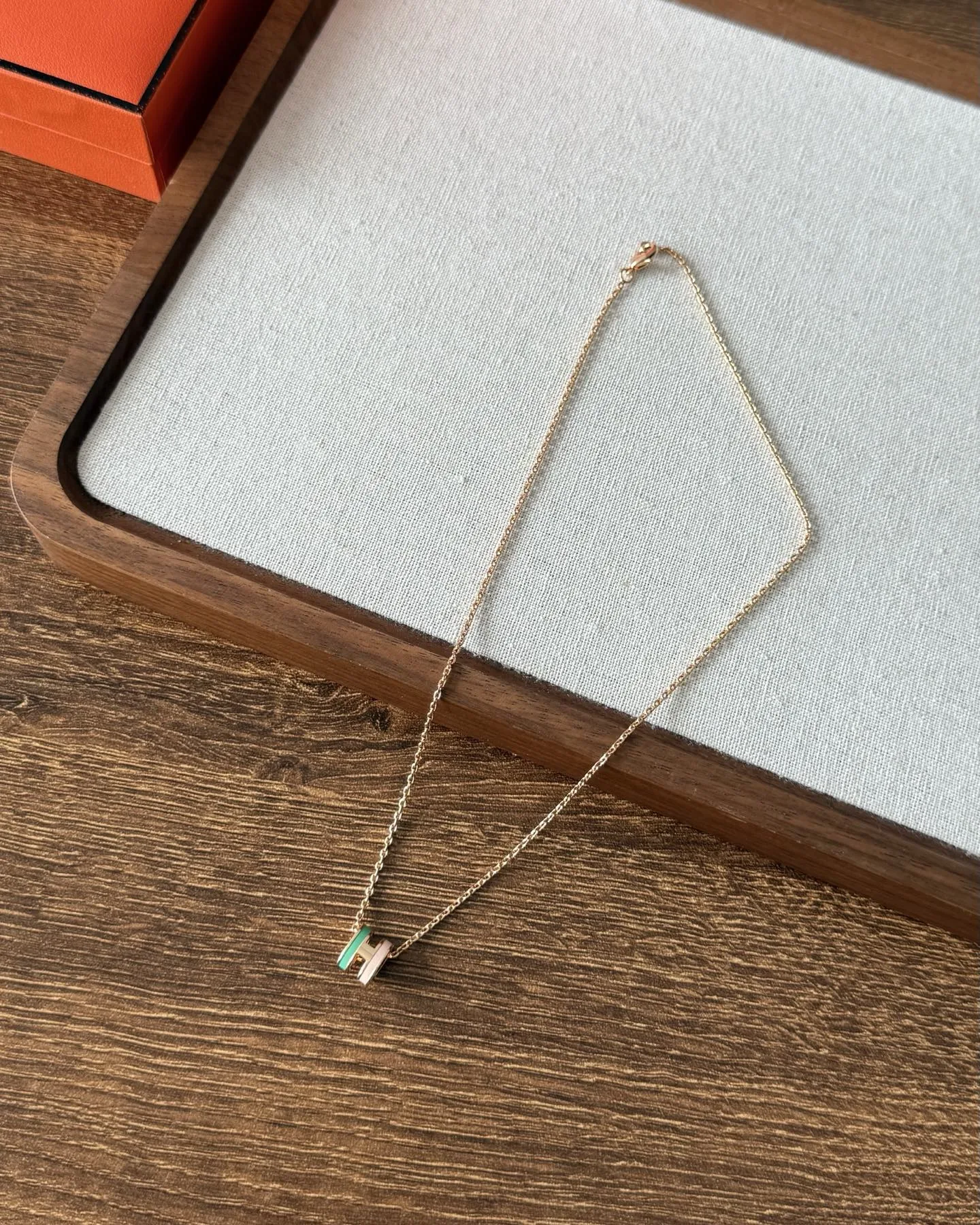 Hermes 미니 팝 목걸이   40cm